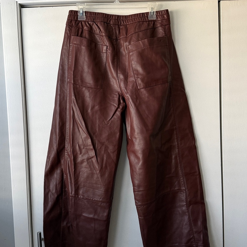 Anthropologie Pilcro The Izzie Relaxed‎ Pull-On Barrel Trousers Faux Leather - Picture 6 of 7